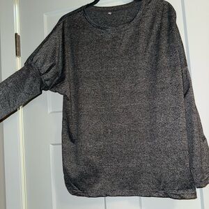 Gray Long Sleeve Top